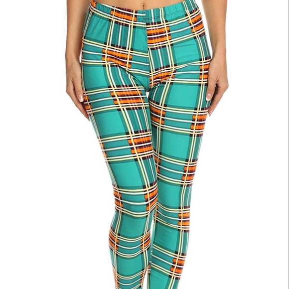 Plaid pattern fashion casual leggings - Picture 3 of 6